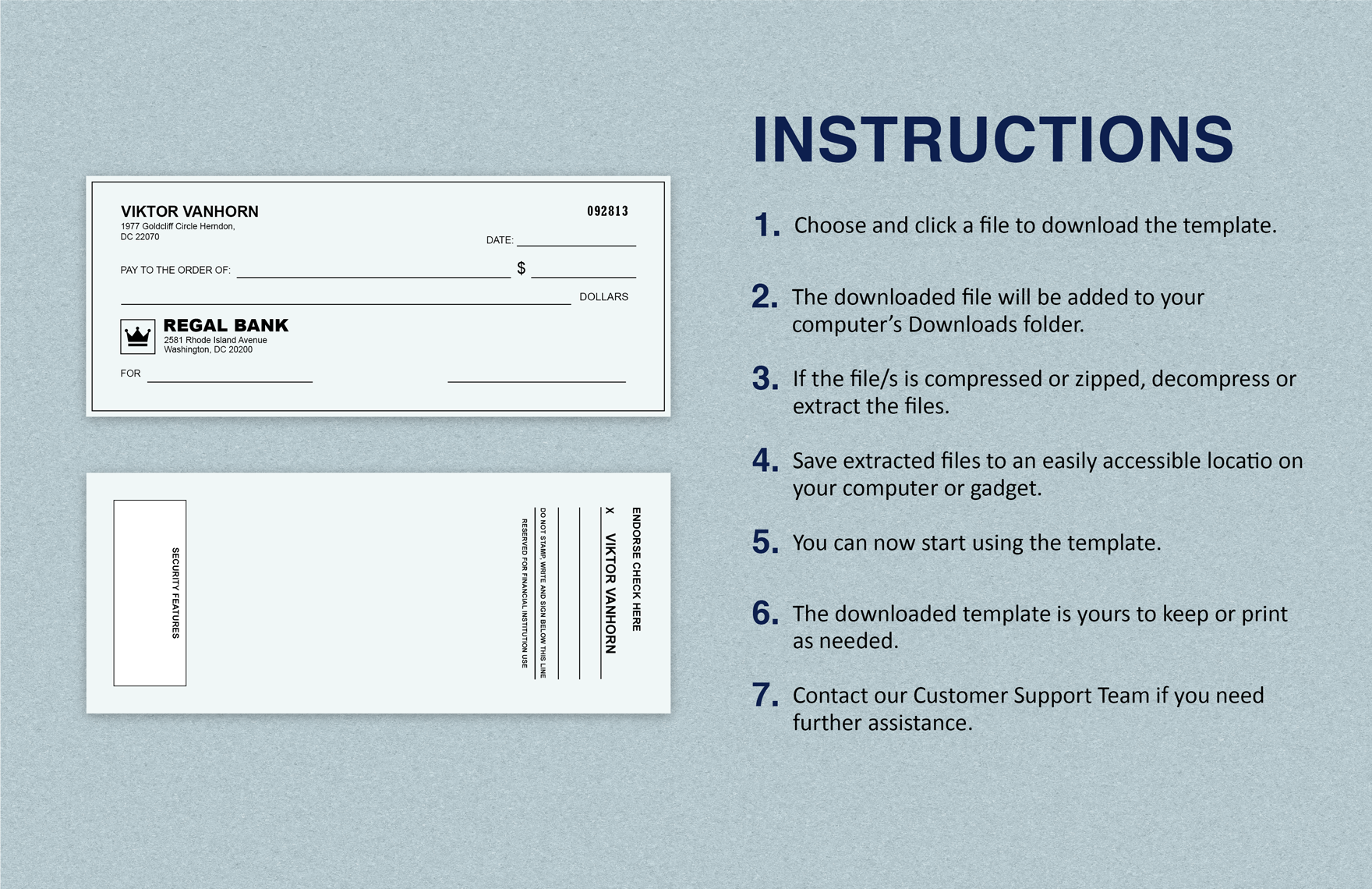 Simple Blank Check for All Purpose Template