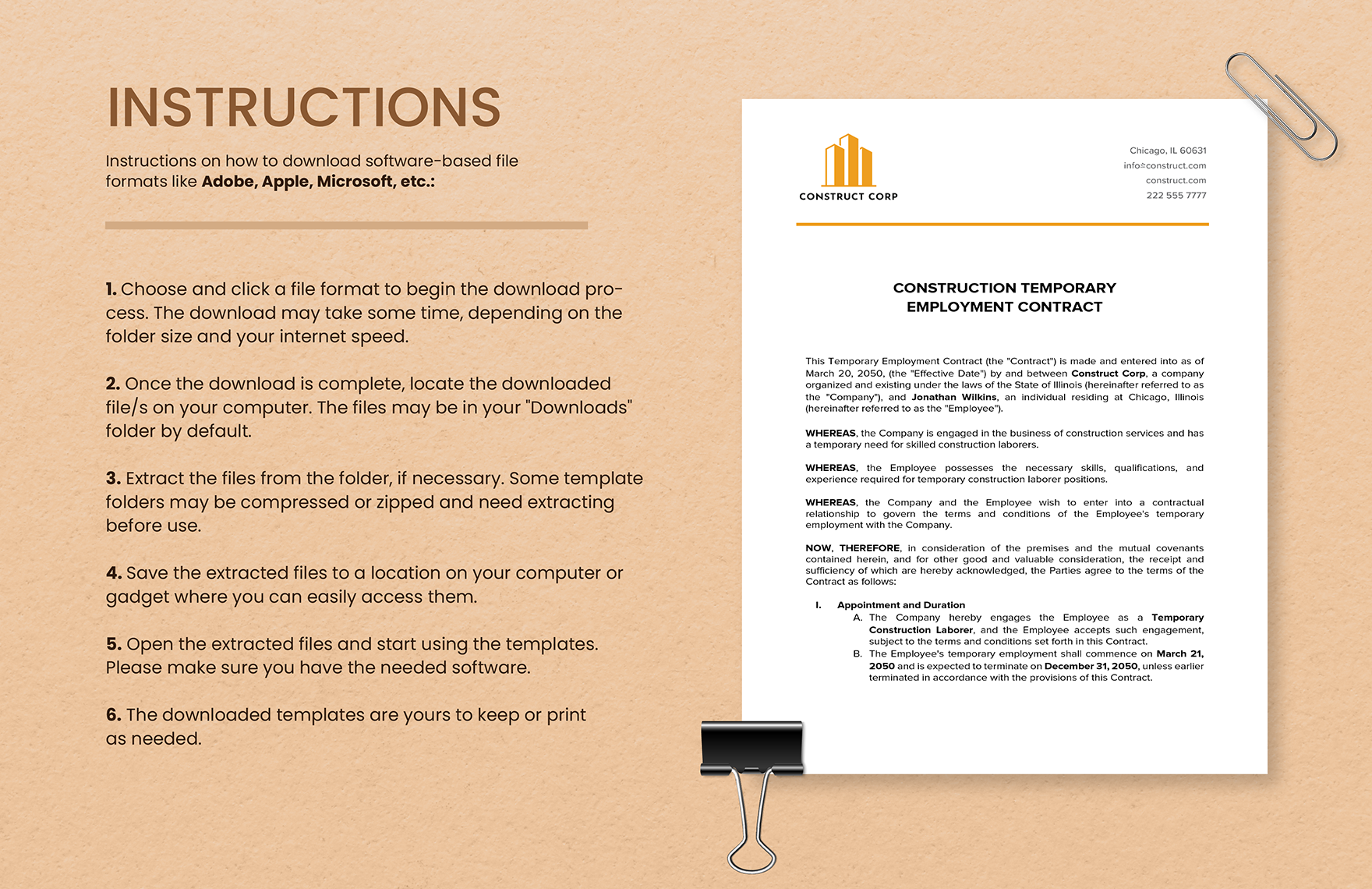 10+ Construction Employment Contract Template Bundle