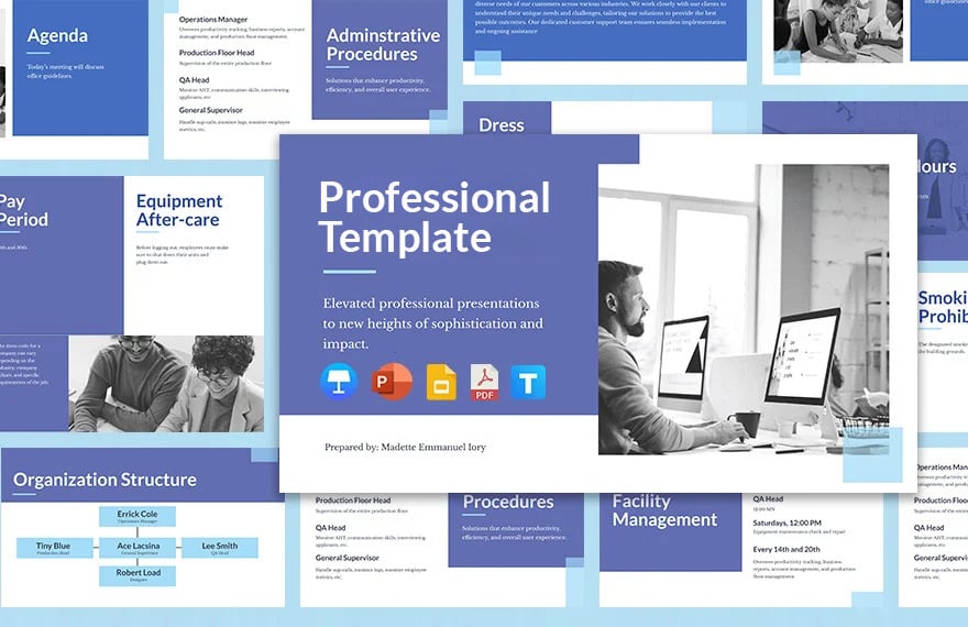 Free Professional Template in PDF, PowerPoint, Google Slides, Apple Keynote