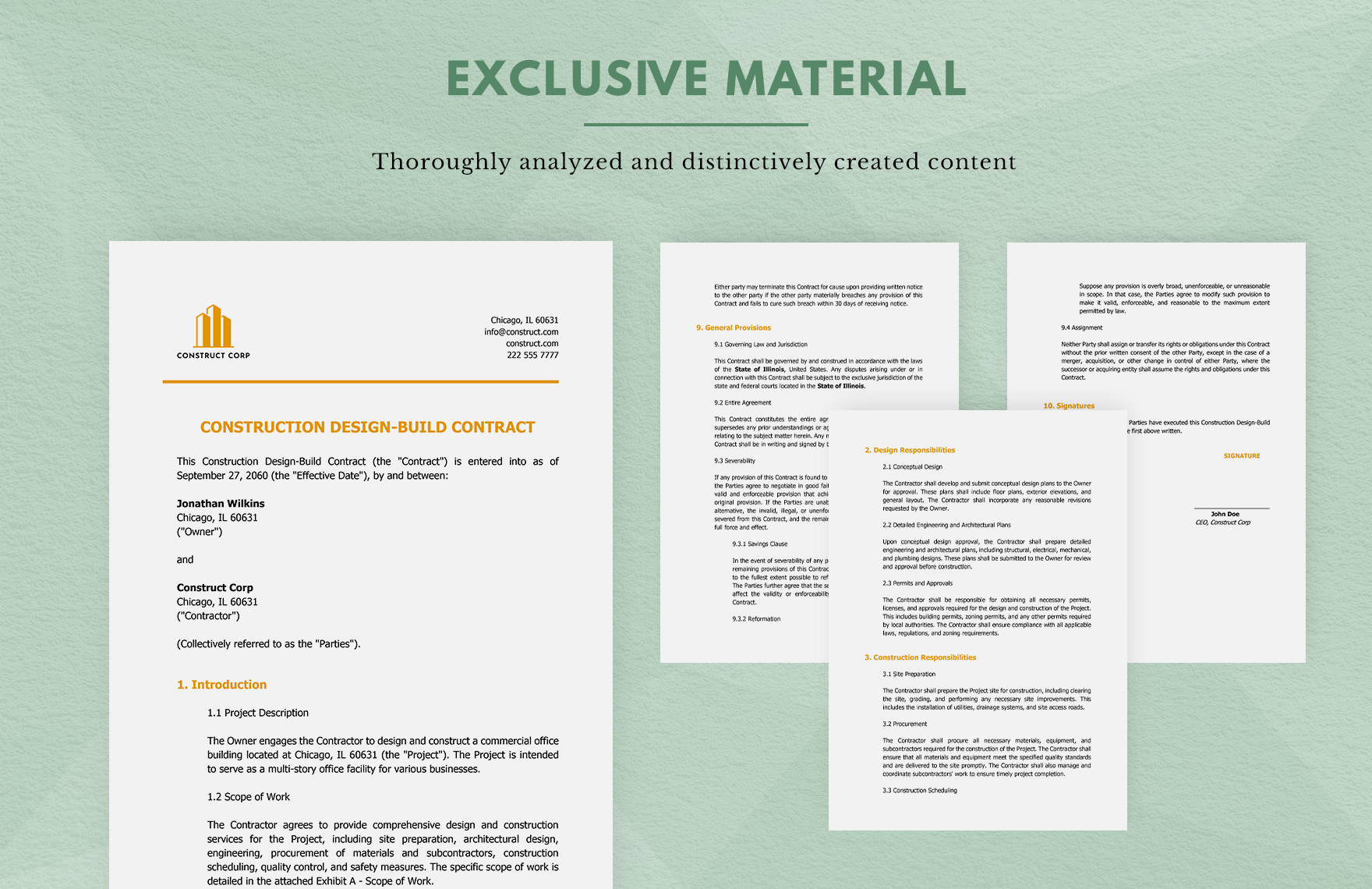 Construction Design-Build Contract Template