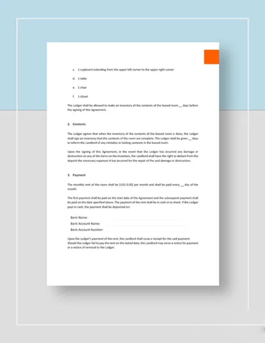 Lodger Agreement Template