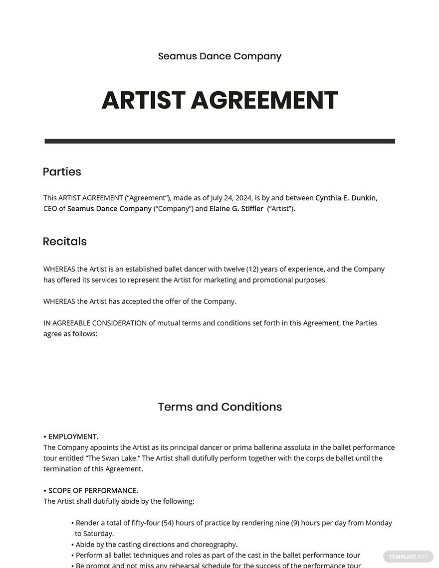 Commission Agreement Letter Template - Google Docs, Word, Apple Pages ...