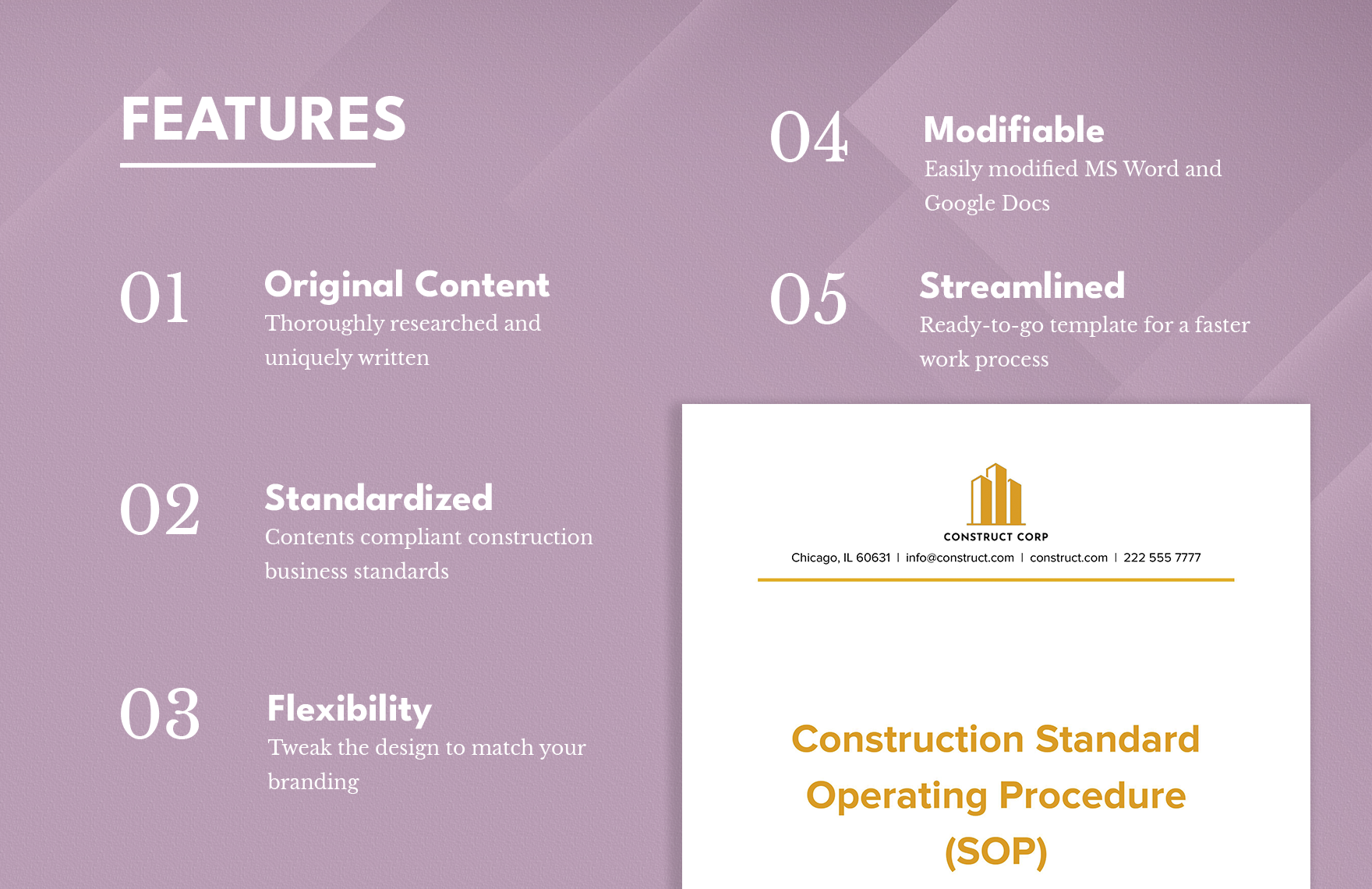 Construction Standard Operating Procedure (SOP)