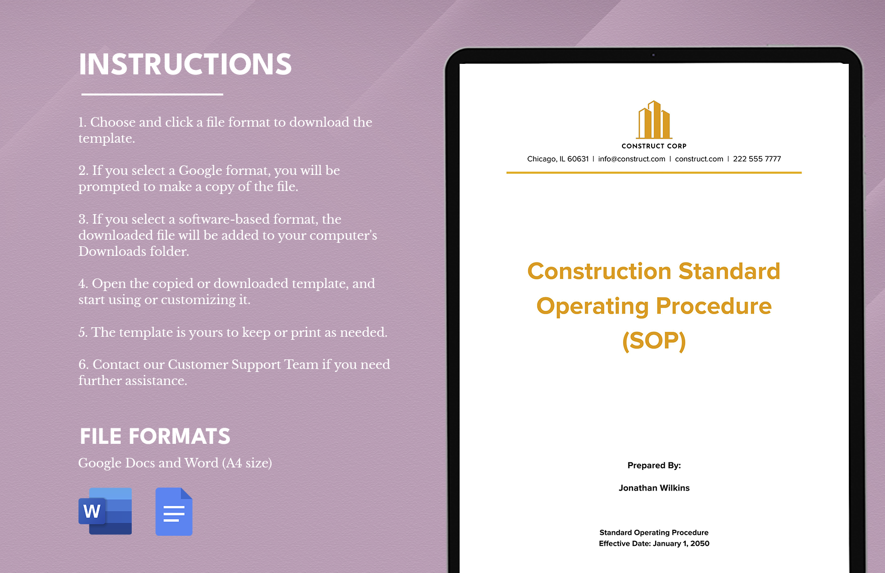 Construction Standard Operating Procedure (SOP)