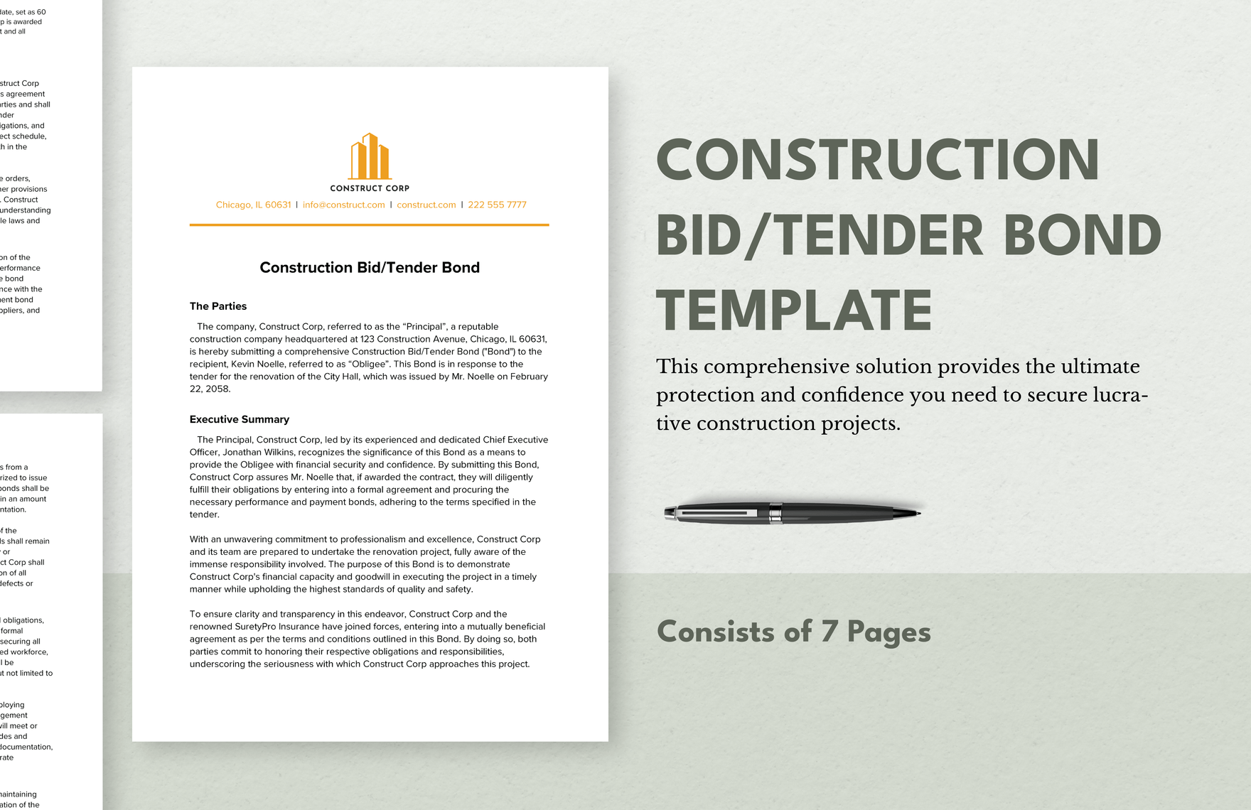 Construction  Bid/Tender Bond Template