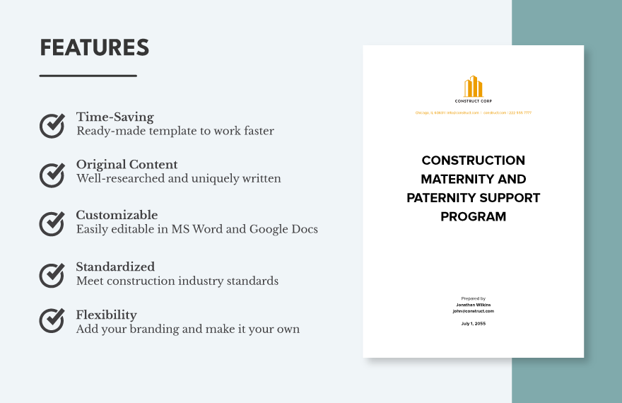 Construction Maternity and Paternity Support Program Template