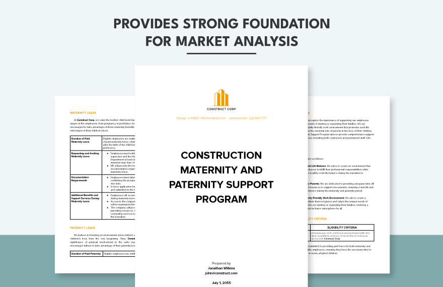 Construction Maternity and Paternity Support Program Template