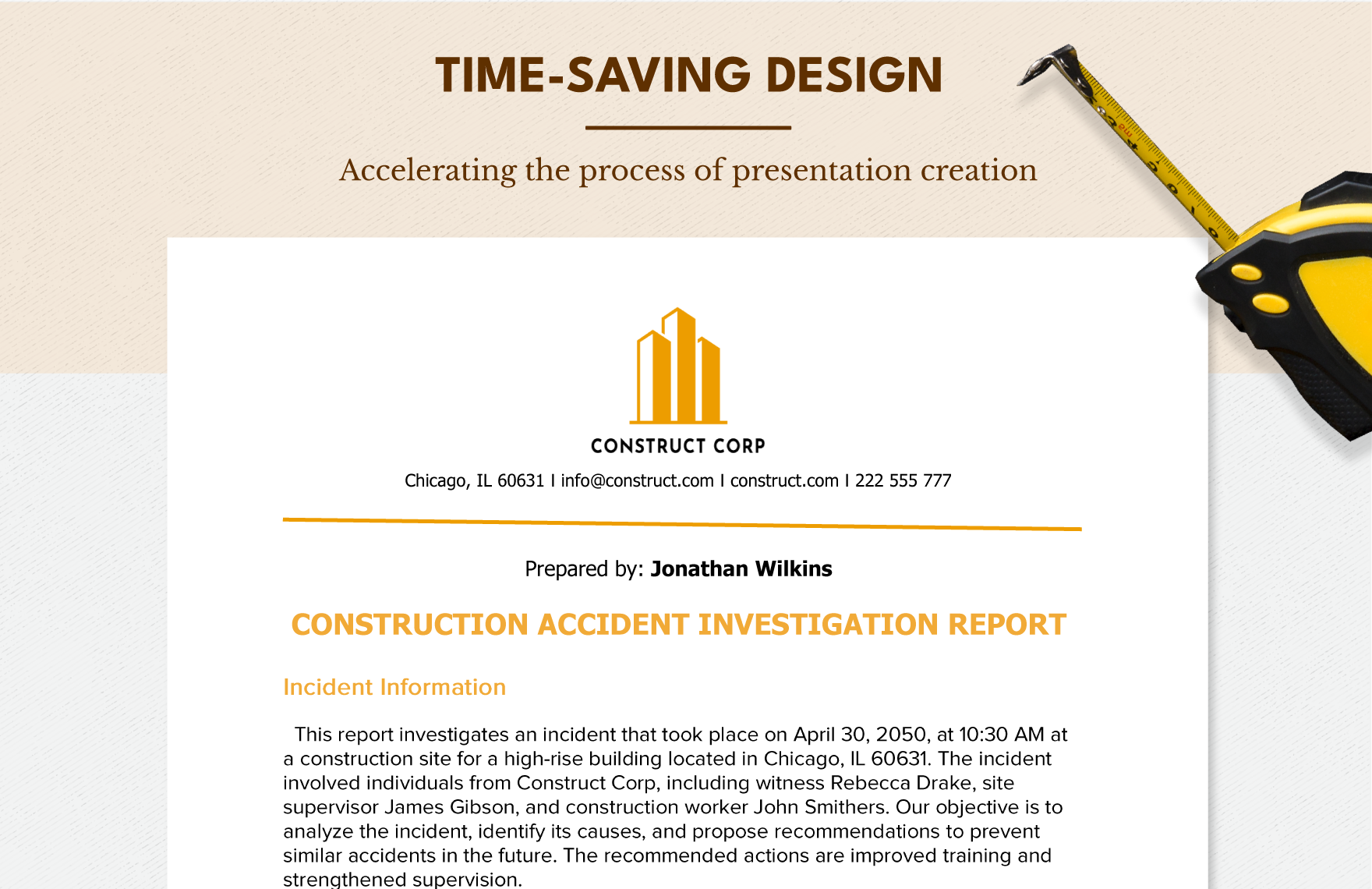 Construction Accident Investigation Report Template
