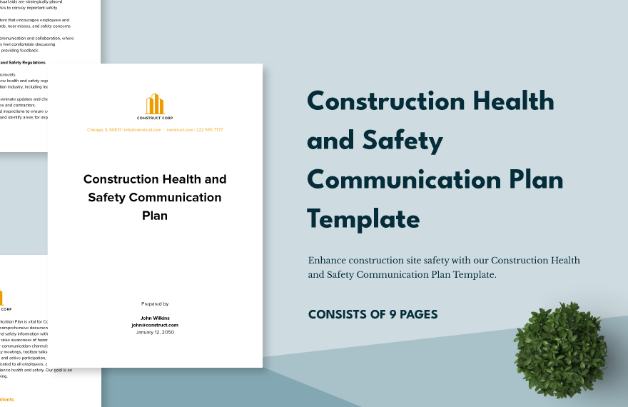 Construction Health and Safety Communication Plan Template