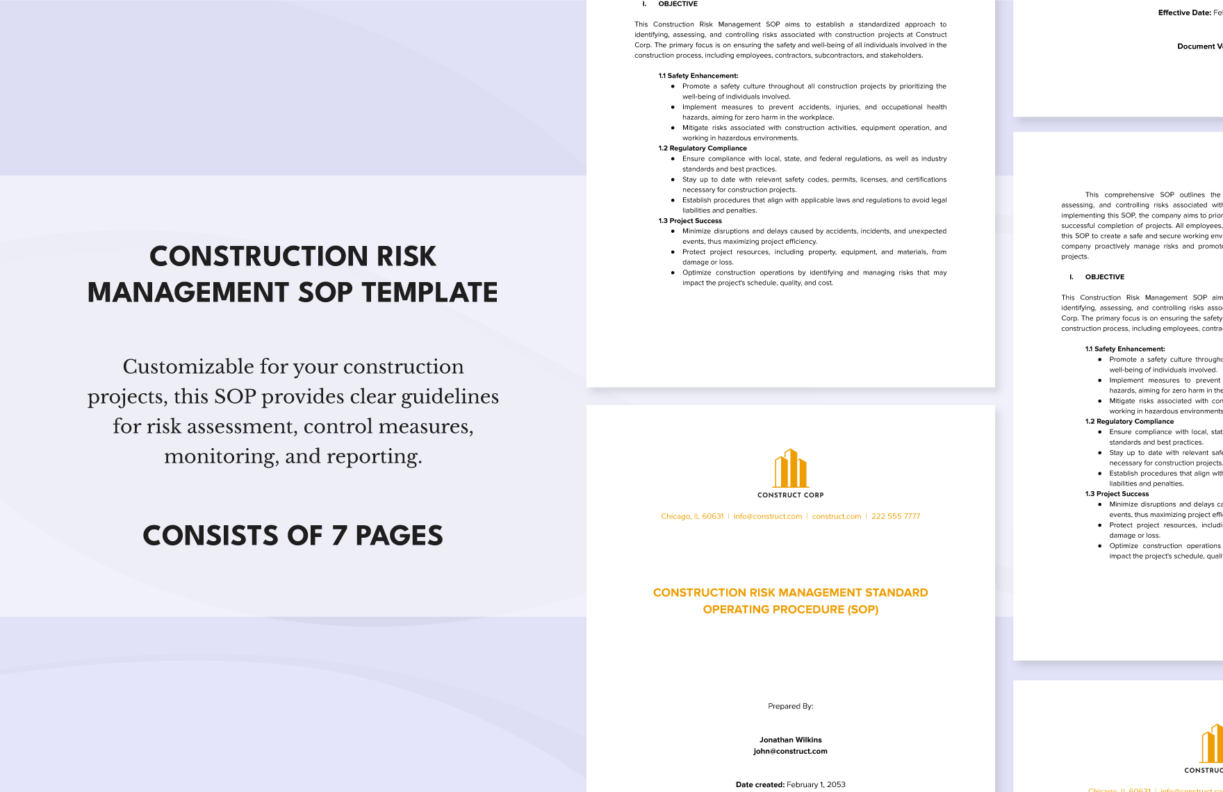 Construction Risk Management SOP Template