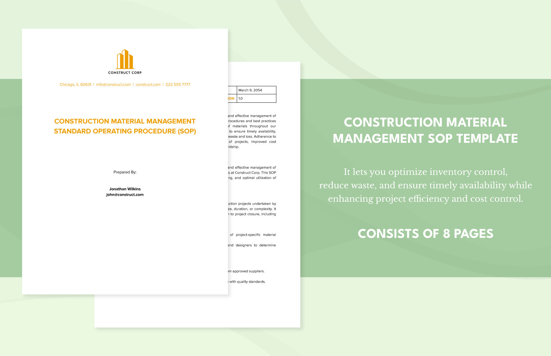 Construction Material Management SOP Template