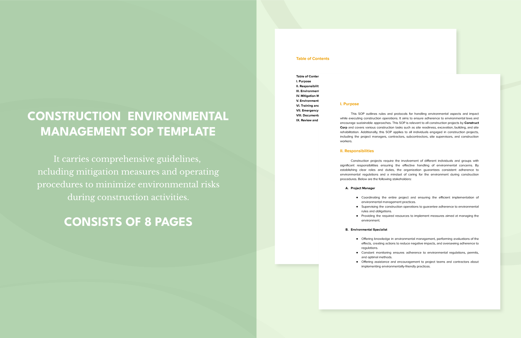 Construction  Environmental Management SOP Template