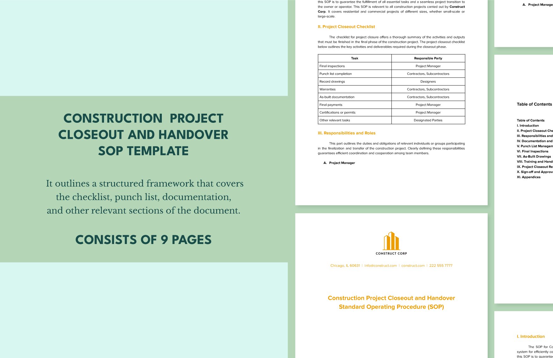 Editable Handover Templates In Word To Download