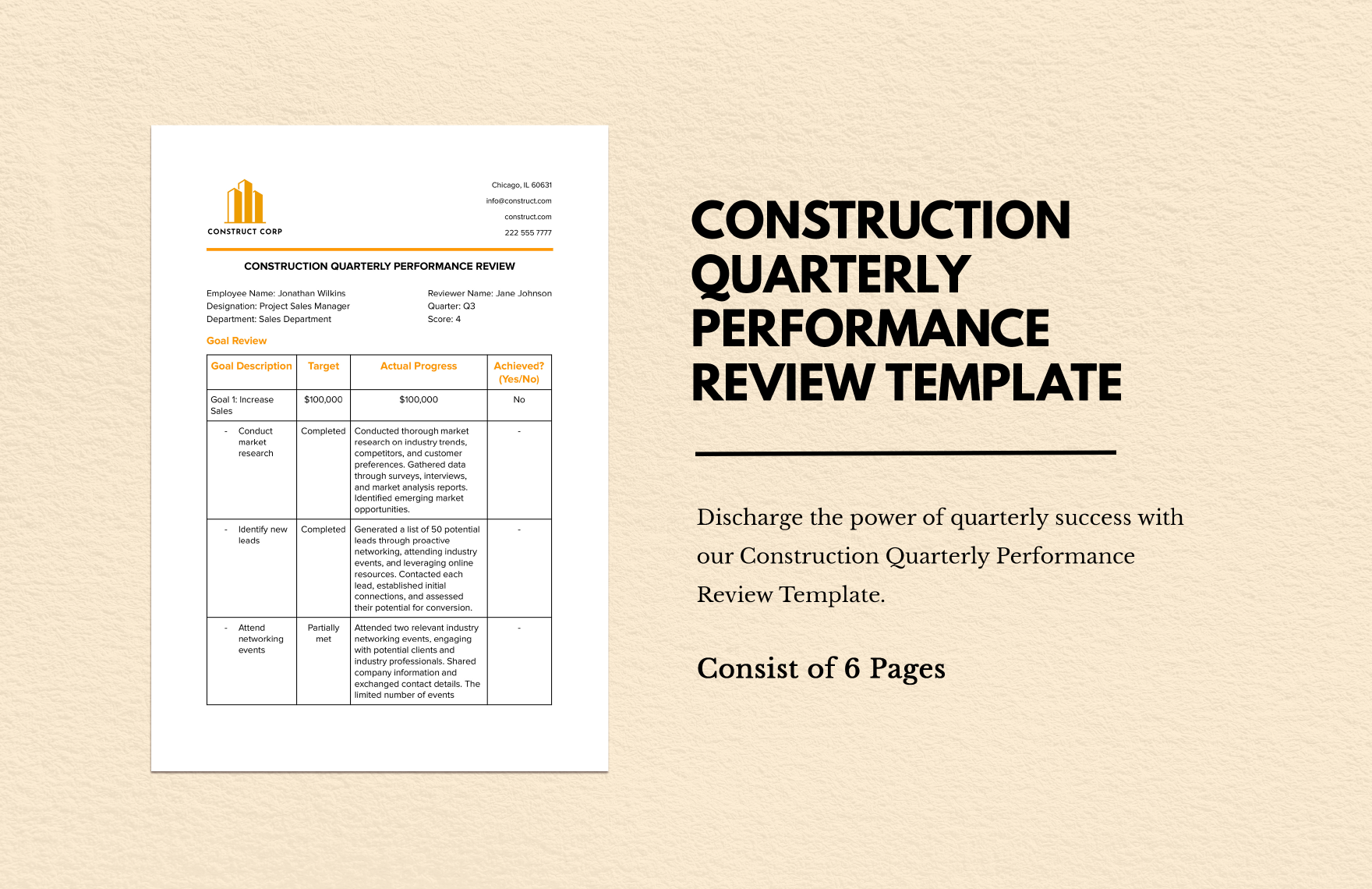 Construction Quarterly Performance Review 
