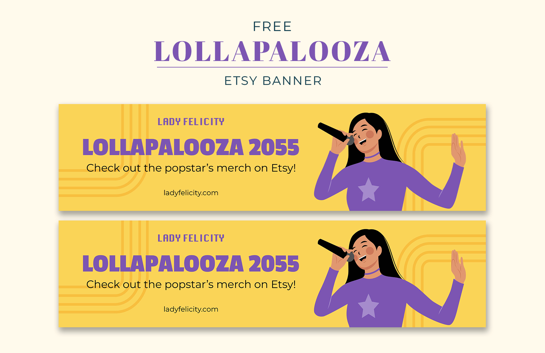 Free Lollapalooza Etsy Banner in Illustrator, PSD, EPS, SVG, JPG, PNG