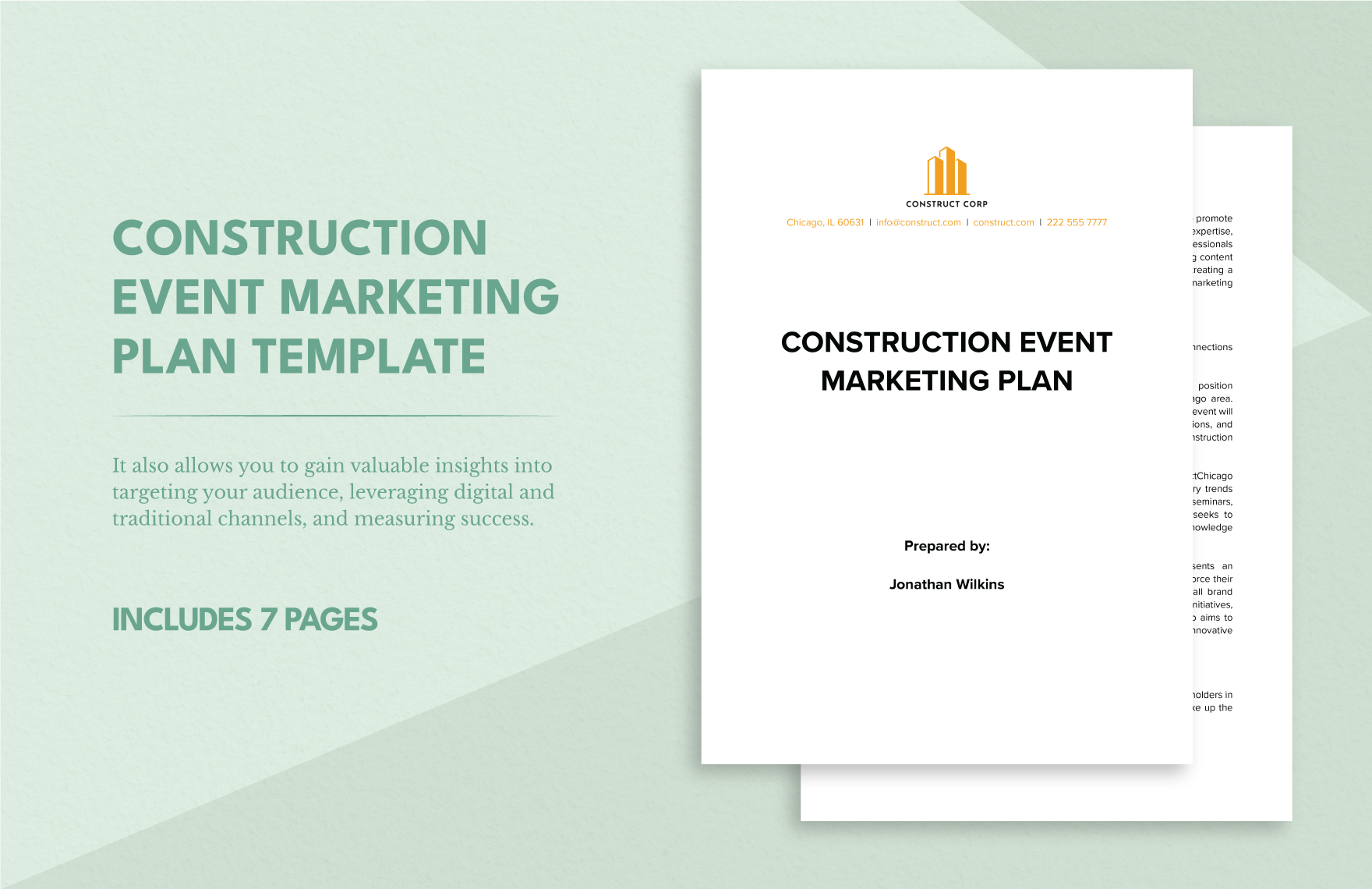 Construction Event Marketing Plan Template