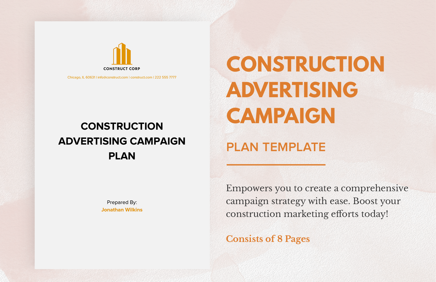 Construction Advertising Campaign Plan Template