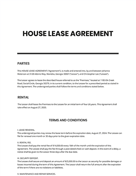 FREE House Agreement Templates in PDF | Template.net