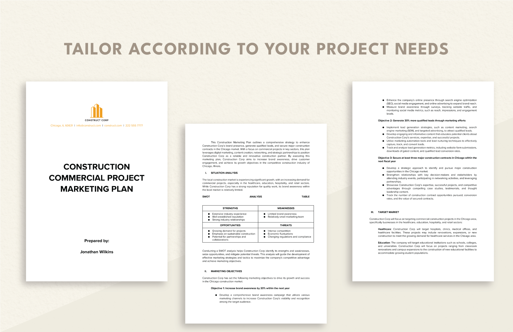 Construction Commercial Project Marketing Plan