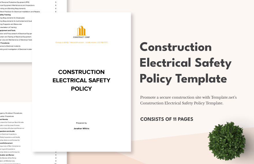 Construction Electrical Safety Policy Template