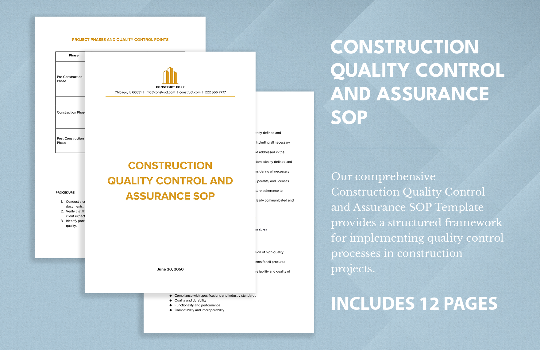 Construction Quality Control and Assurance SOP