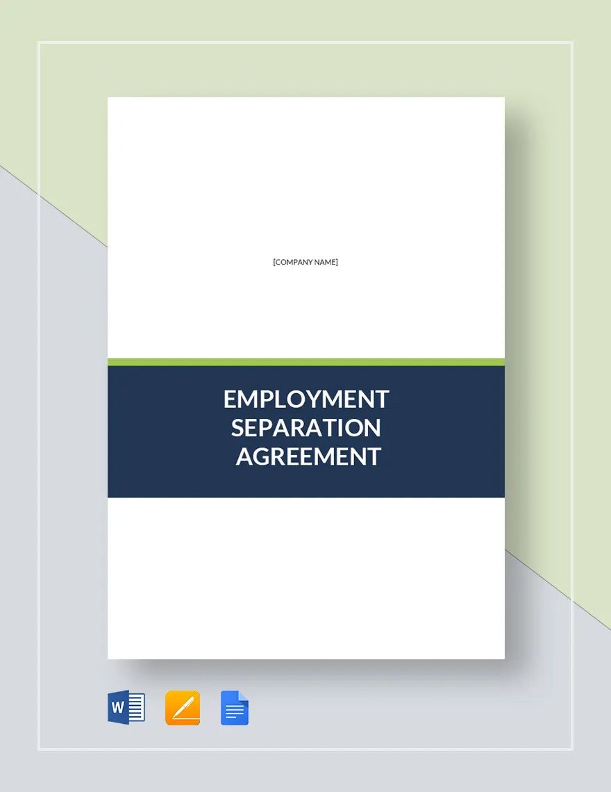 Employment Separation Agreement Template in Word, Google Docs, Apple Pages