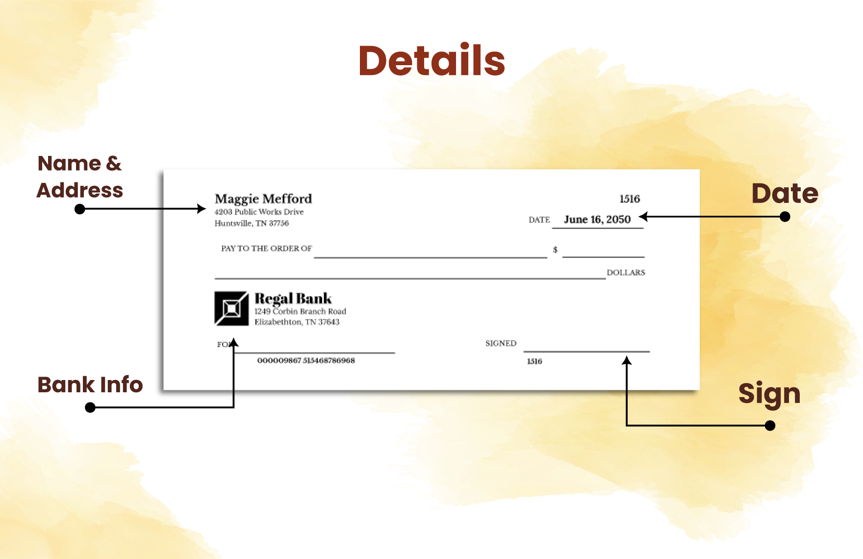 Business White Blank Cheque Image Template