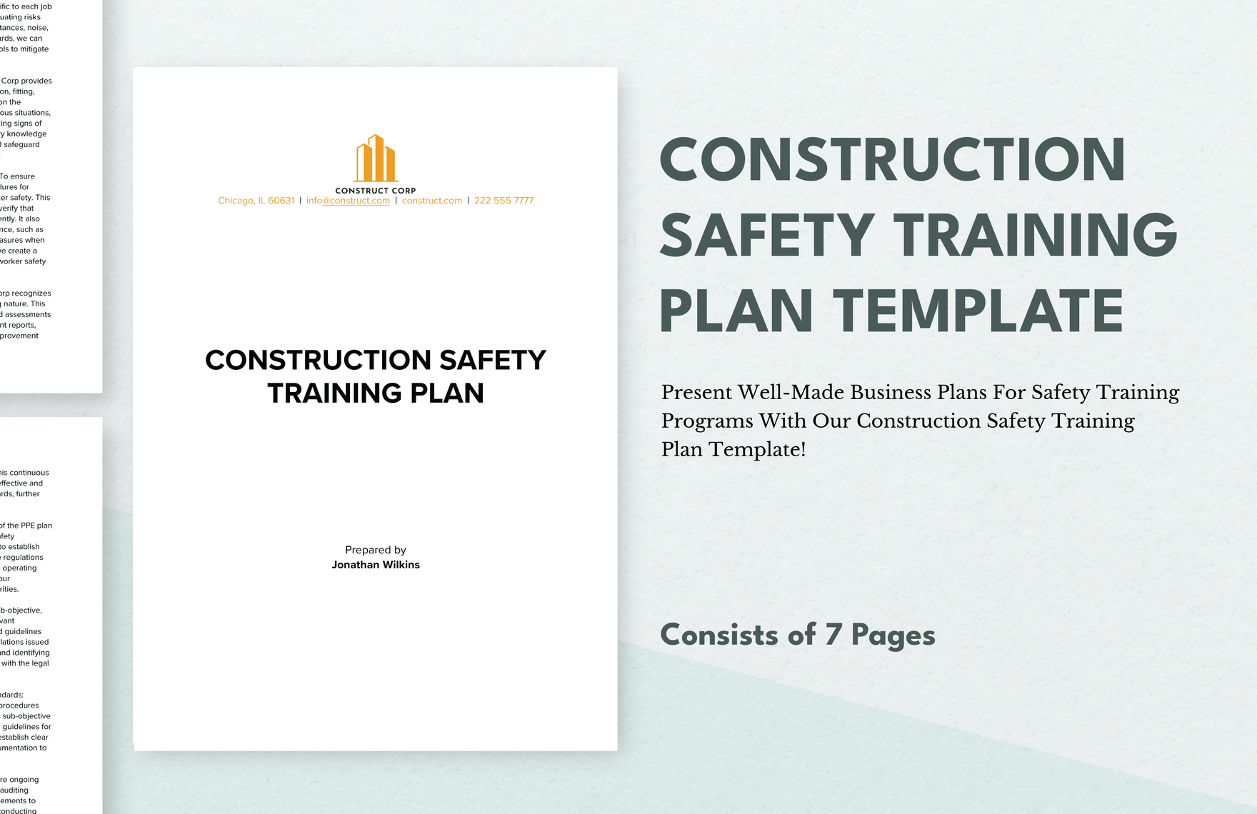 Construction Safety Training Plan Template