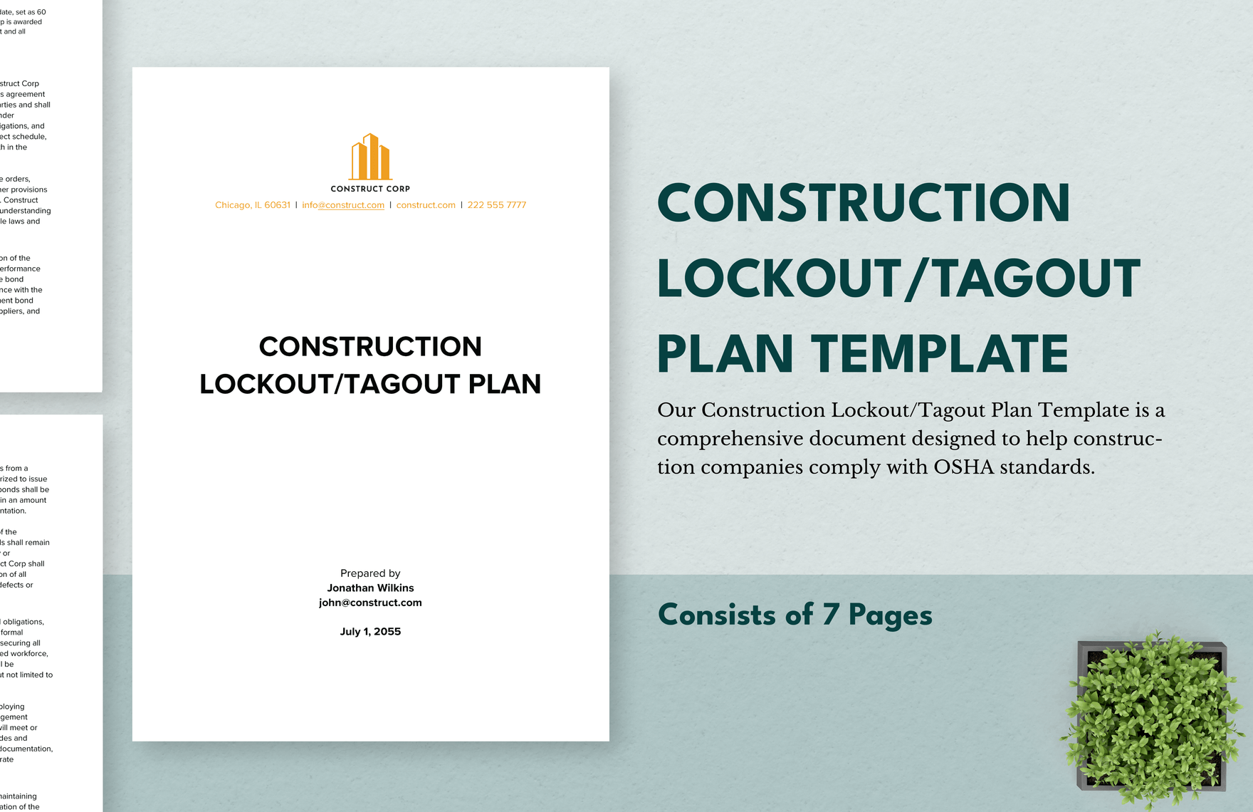 Construction Lockout/Tagout Plan Template