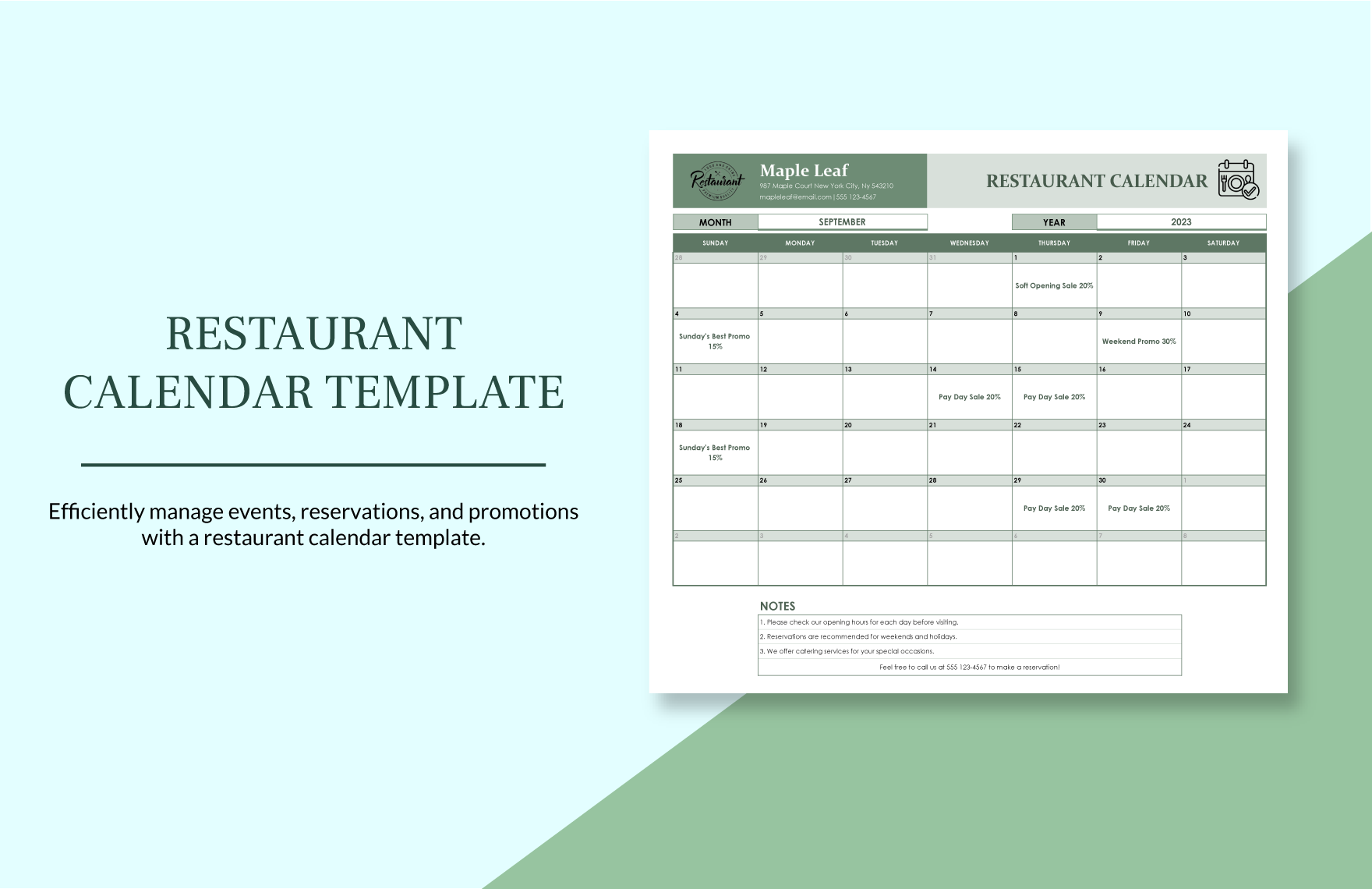 Calendar Layout Templates Design, Free, Download