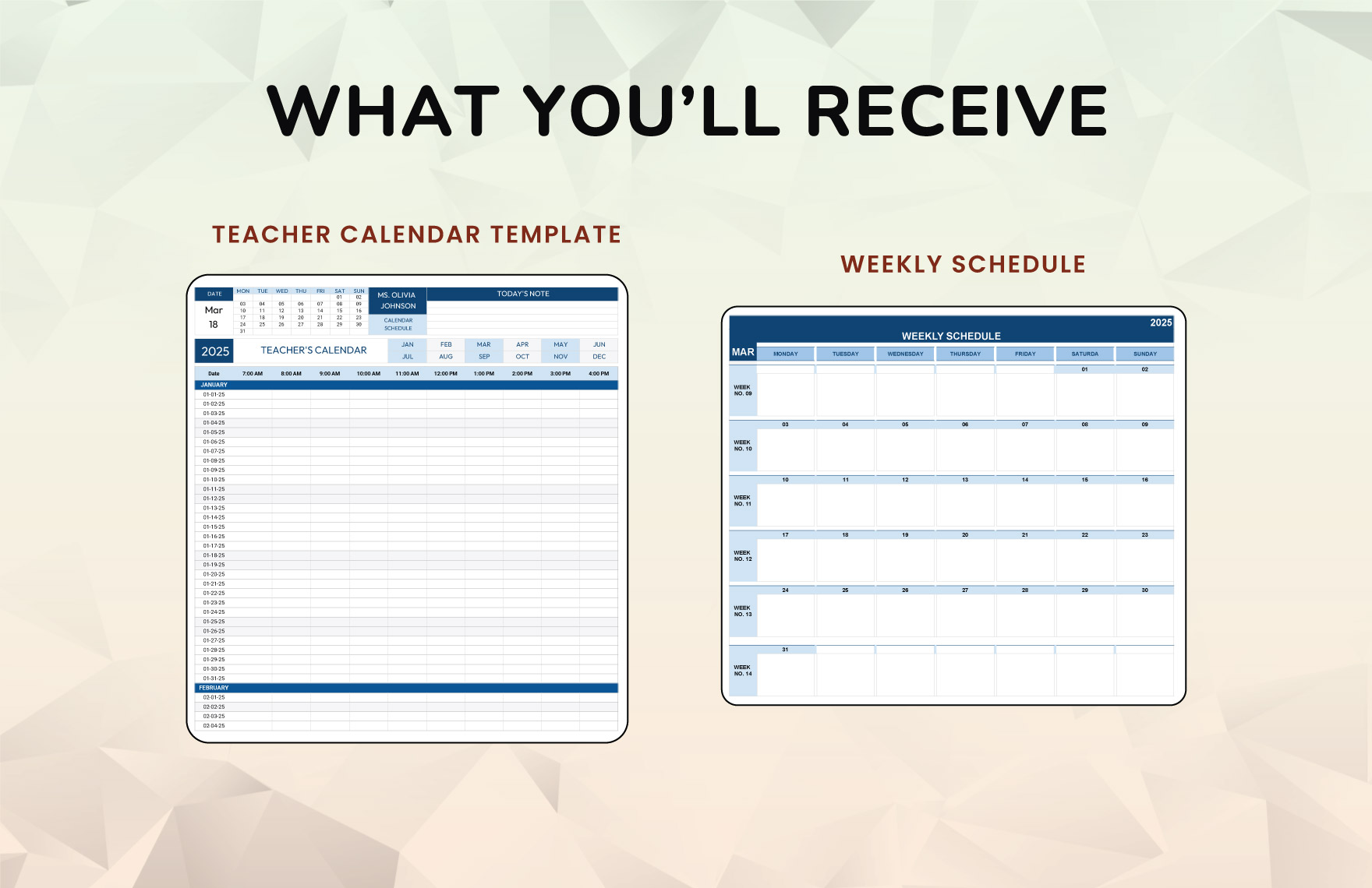 Teacher Calendar Template