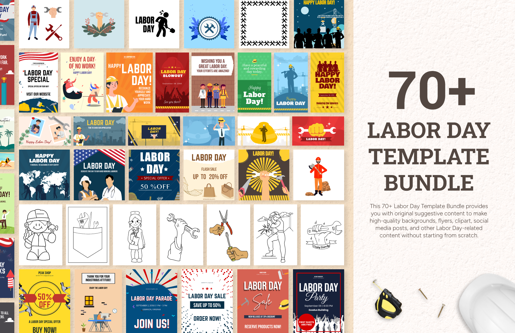 70+ Labor Day Template Bundle