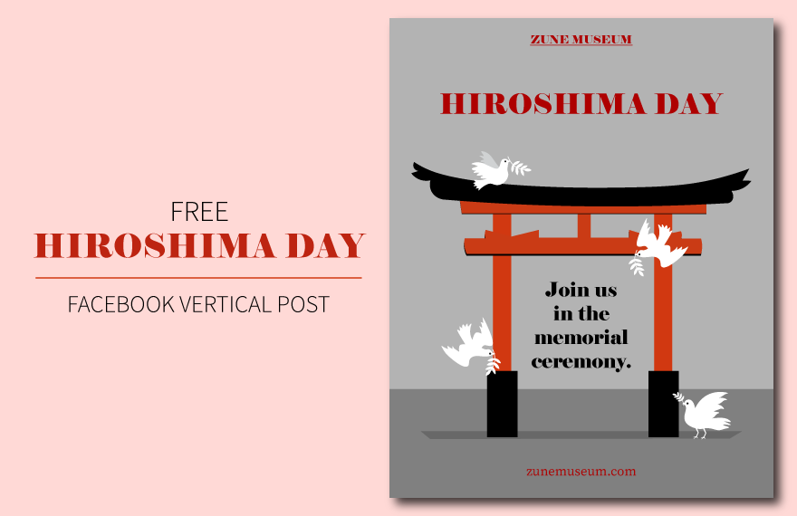 Free Hiroshima Day Facebook Vertical Post