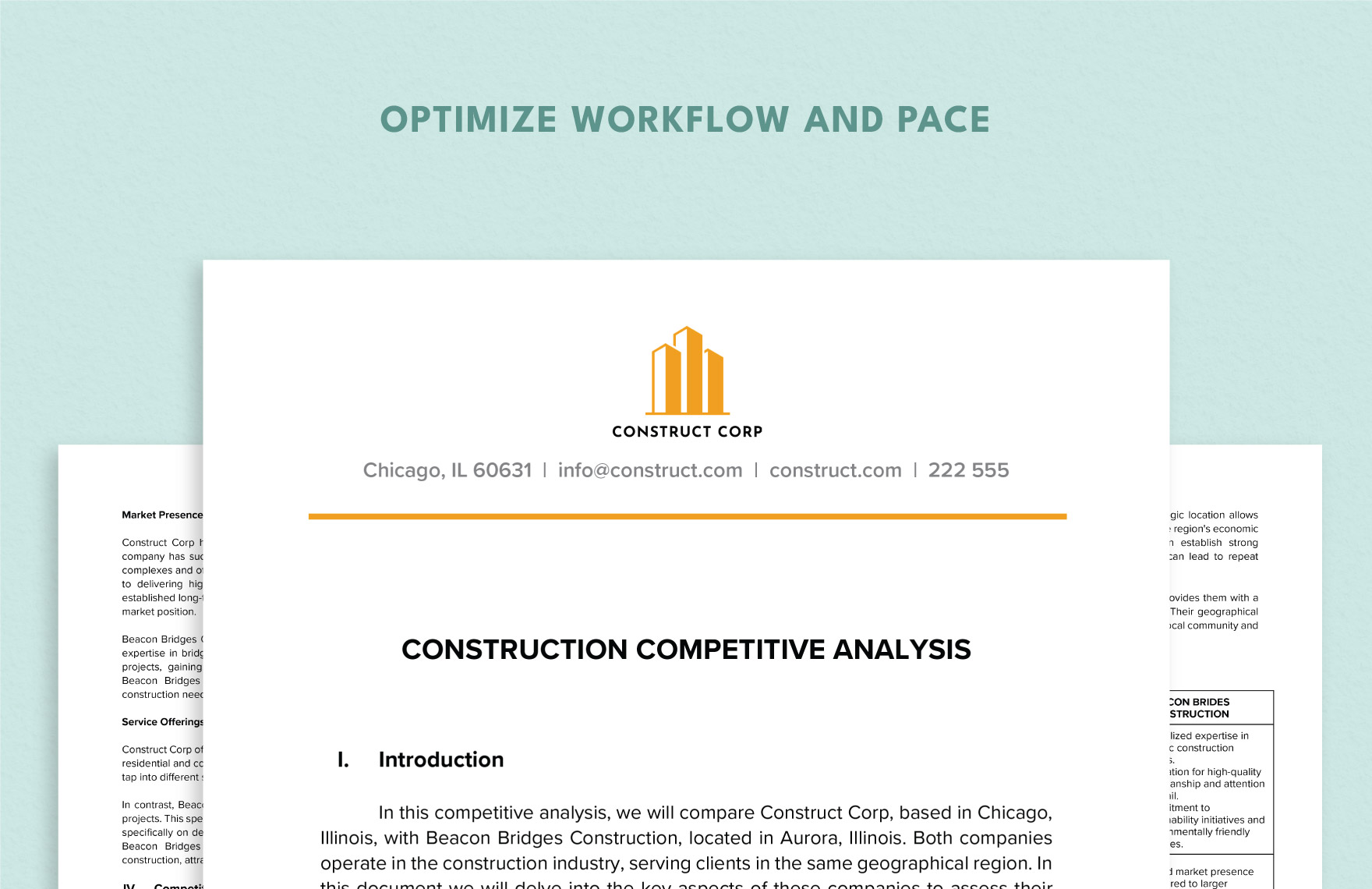 Construction Competitive Analysis Template
