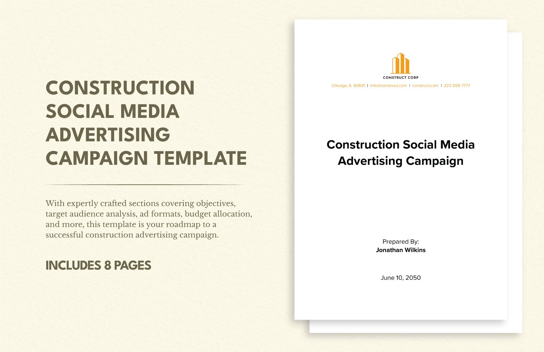 Construction Social Media Advertising Campaign Template