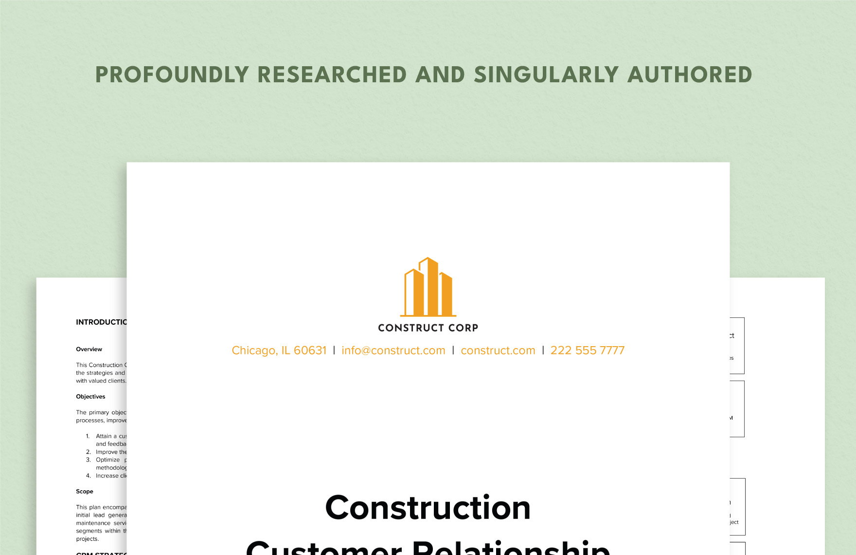 Construction Customer Relationship Management (CRM) Plan Template