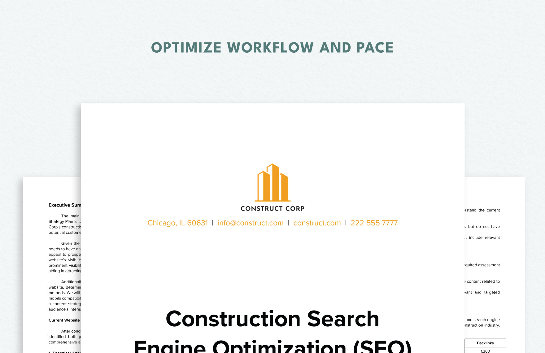 Construction Search Engine Optimization (SEO) Strategy Plan Template