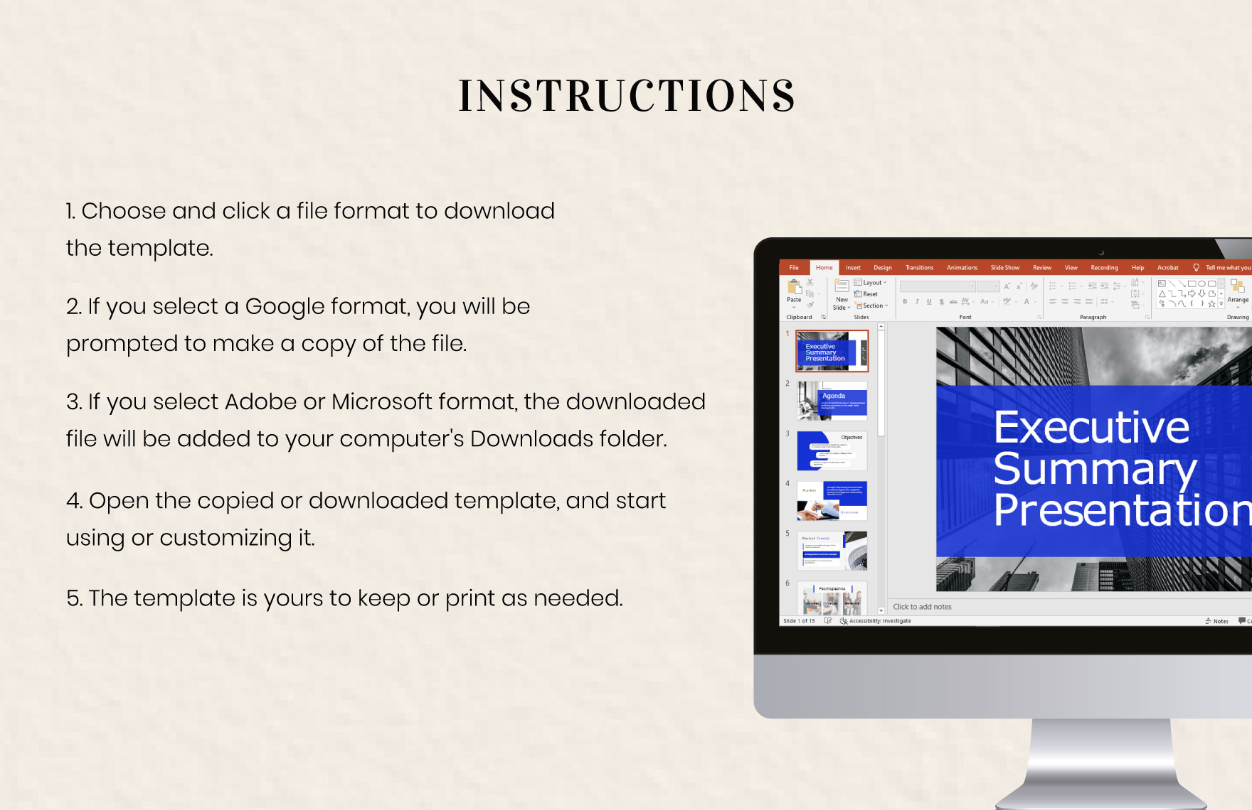 Free Executive Summary Presentation Template to Edit Online