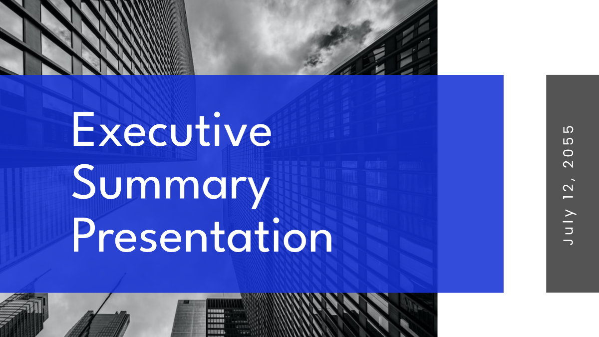 Free Executive Summary Presentation Template