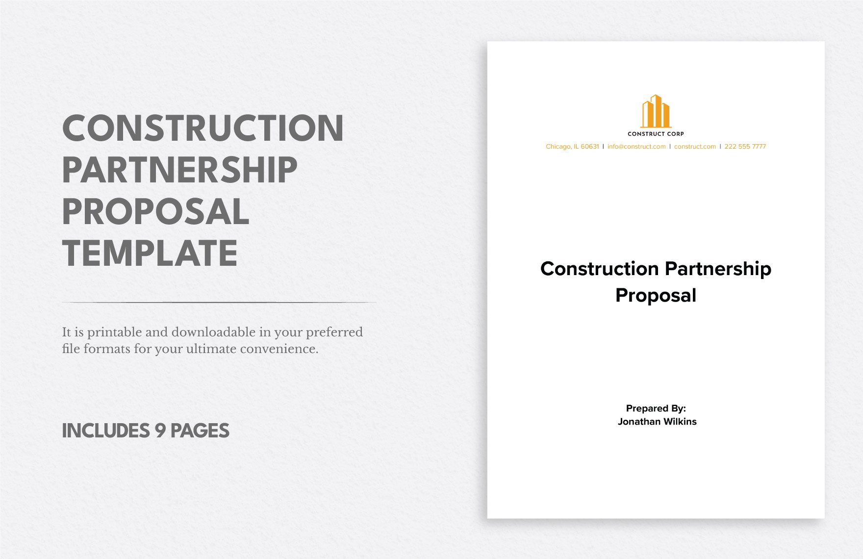 Free Construction Partnership Proposal Template