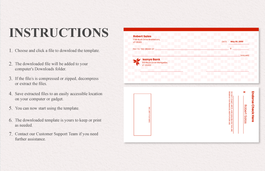 Printable Company Blank Check in PDF Format
