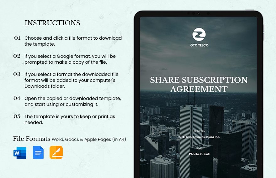 Subscription Agreement Template