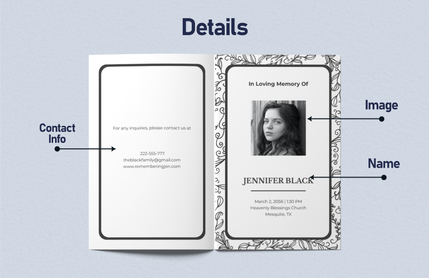 Ids Funeral Program Template with Wording