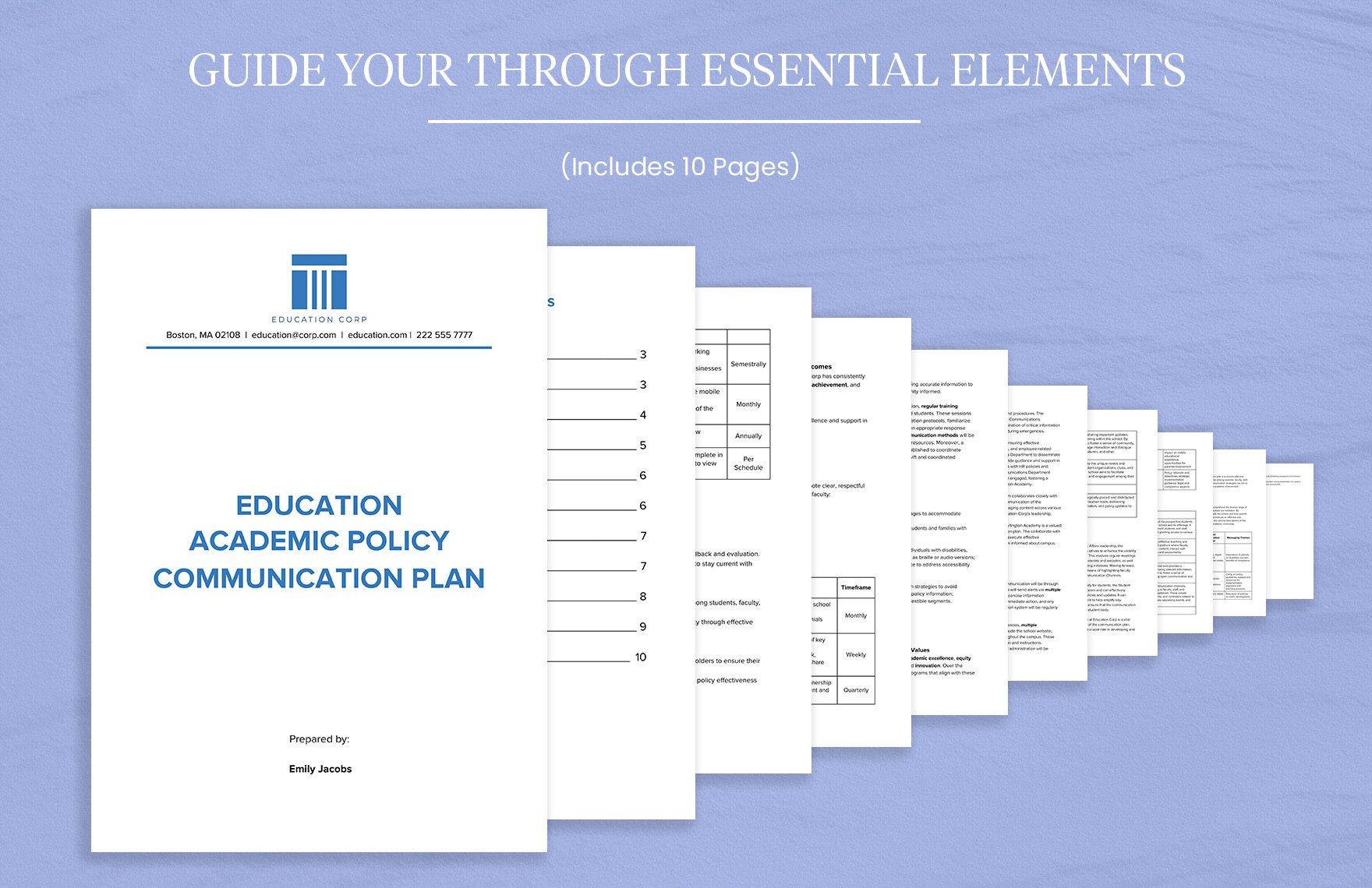 Education Academic Policy Communication Plan