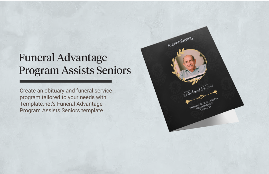 Funeral Advantage Program Assists Seniors in Word, Illustrator, PSD