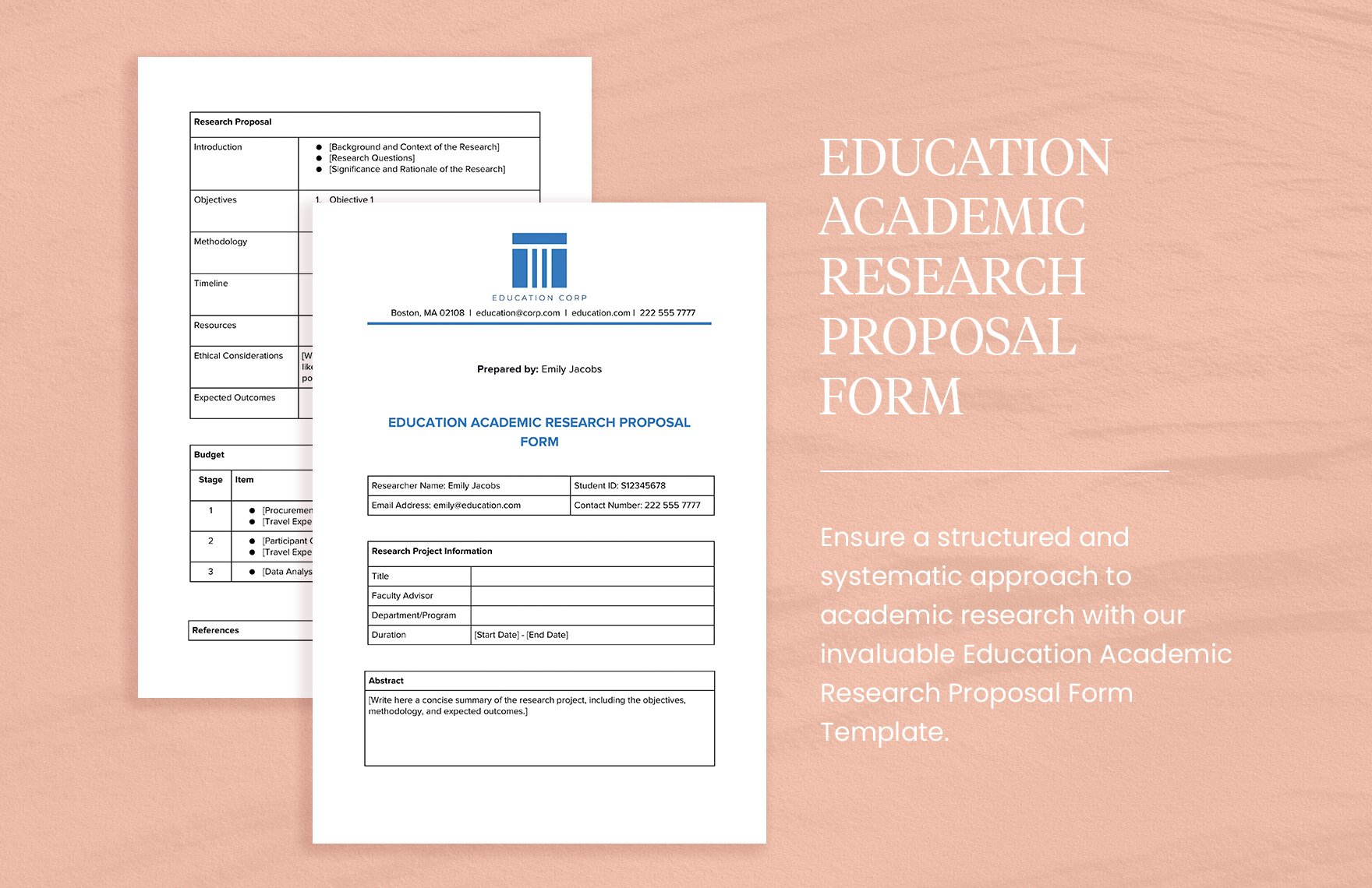 Education Academic Research Proposal Form