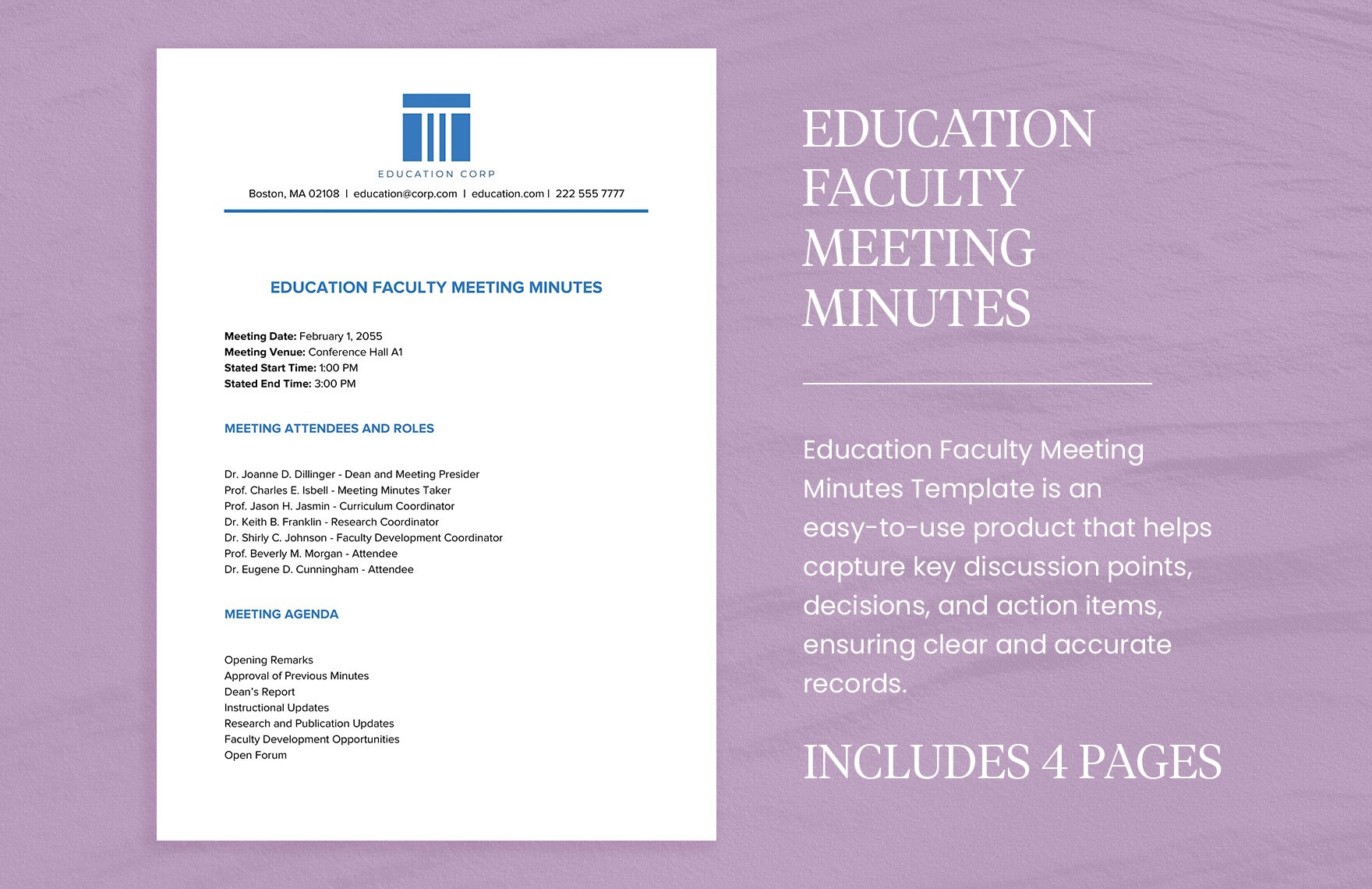 Education Faculty Meeting Minutes