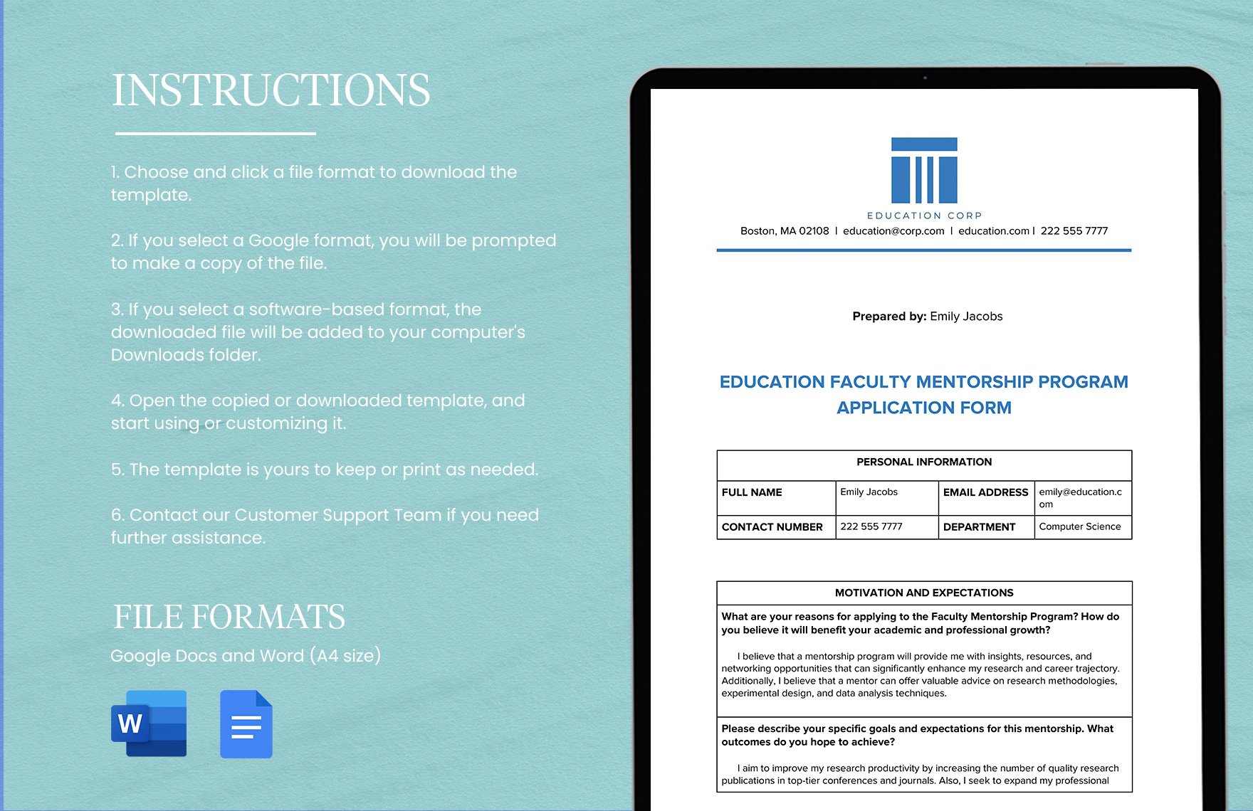 Education Faculty Mentorship Program Application Form