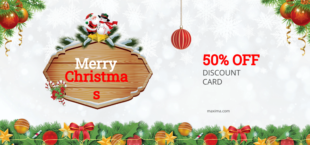 Christmas Discount Coupon Card Template