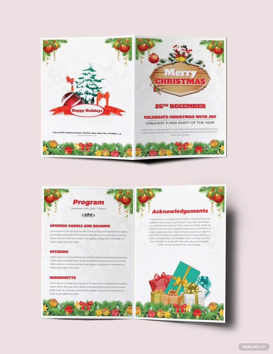 Christmas Bi-Fold Brochure Template